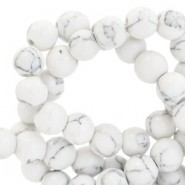 Natural stone beads round 8mm Off white